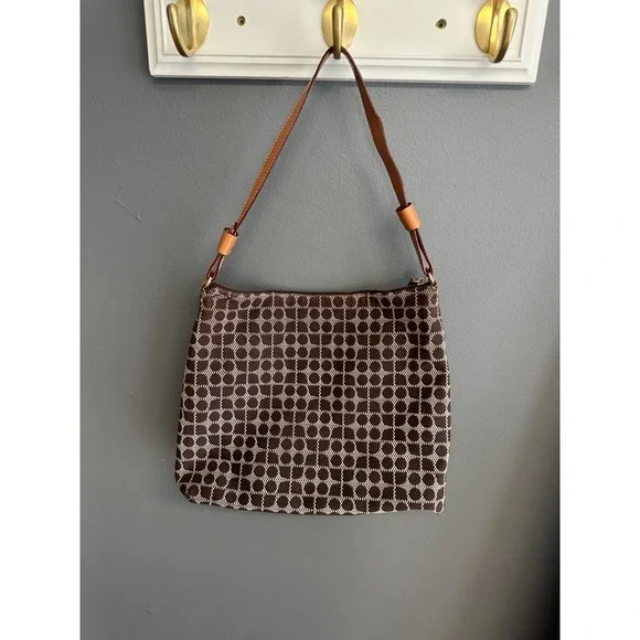 Kate Spade Classic Noel Serena Shoulder Bag Black Red Stripe Brown Leather Purse - Picture 8 of 10